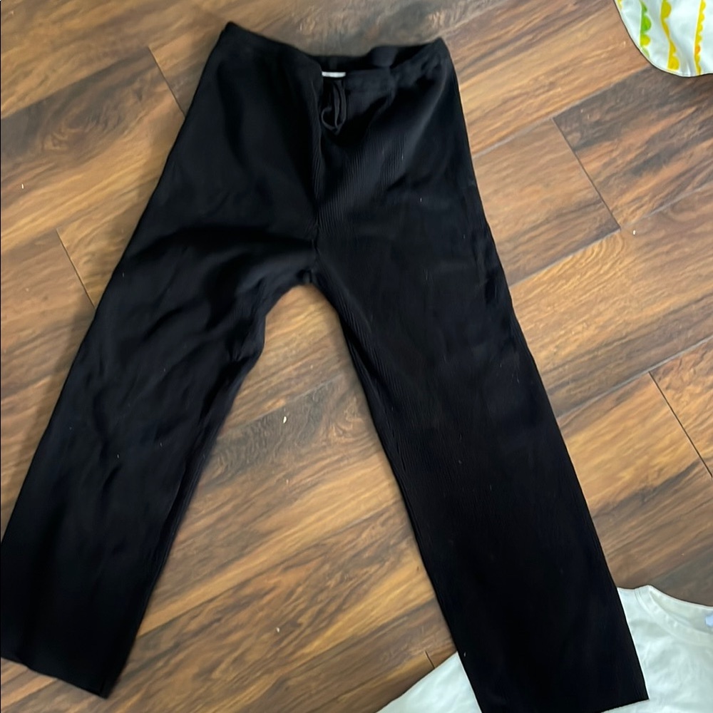 Black knit pants